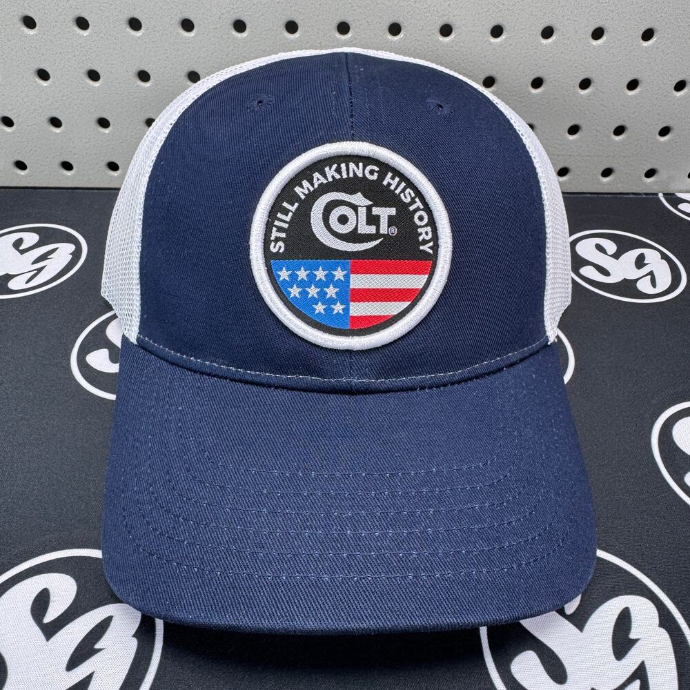 Colt Firearms Brand Officially Licensed "USA Flag" Navy Snapback Cap Hat NEW